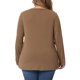 thumbnail image 4 of GRACE & GRANDEUR Trajes de Halloween para Mujeres Tallas Grandes Blusa de Manga Larga con Cuello en V Ajuste Suelto con Botones Decorativos y Dobladillo Irregular L Marrón, 4 of 8