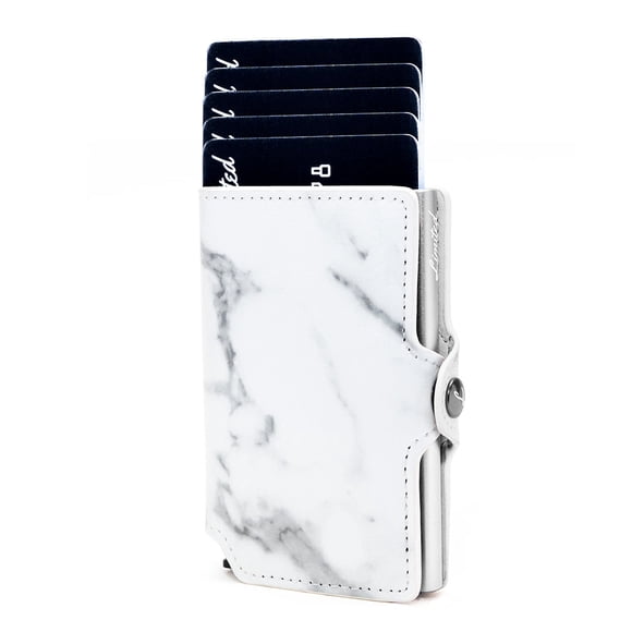 Billetera - Marmol - Slim - White, Con monedero