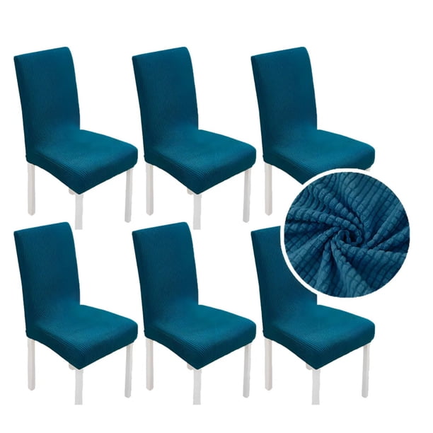 Pack X6 De Fundas Para Silla Elástica Ajustable Texturizada Azul