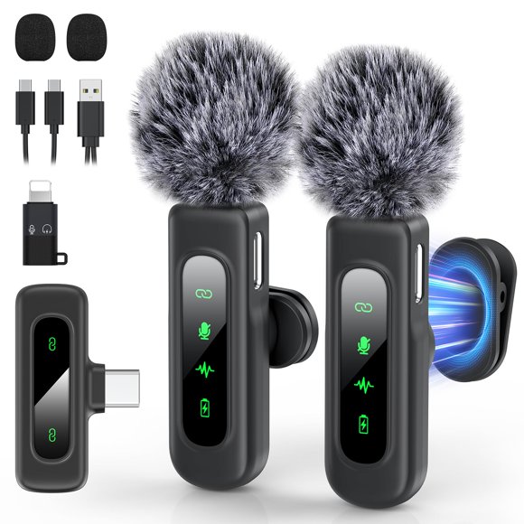 Micrófono inalámbrico KHDFKHB pack de 2 micrófonos de solapa