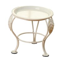 Ioensy - Estante Para Macetas De Hierro, Soporte Para Plantas, Trípode Para Baño, Elegante, Moderno, Blanco