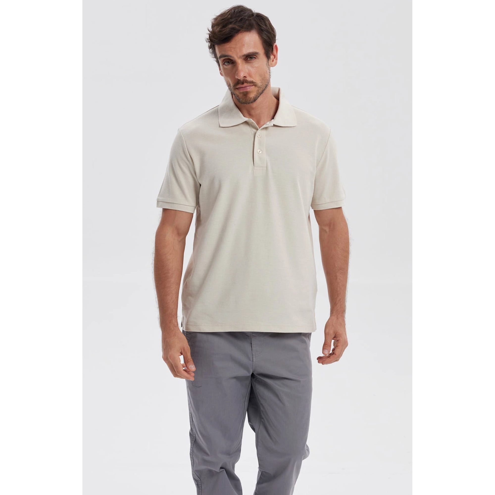 Fashionspark - Polera Hombre Piqué Básica Lisa Beige - Ll