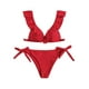 thumbnail image 2 of Conjunto de Bikini con Ribete de Volantes rojo M, 2 of 5