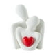 thumbnail image 5 of Figura de pareja abrazada de cerámica abstracta, decoración de escritorio, regalo romántico del Día de San Valentín para soporte de TV, chimenea decor Corazón rojo talla L, 5 of 5