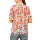 thumbnail image 3 of INSPIRE CHIC Blusa de Mujer Floral con Volantes de Manga Corta Cuello con Volantes Blusas Casuales XL Blanco, 3 of 8