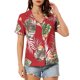 thumbnail image 1 of INSPIRE CHIC Camisas de Regreso a Clases para Mujeres Camisetas Hawaianas de Manga Corta con Botones Florales Tropicales S Rojo, 1 of 8
