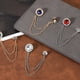 thumbnail image 4 of Uxcell Gem Chain Brooch Pins, 2 piezas de cadena colgante Broche Pin Borla Redonda Cristal Insignia Solapa Collar Pines para Mujeres Hombres Camisas Esmoquin Bufanda, Tono dorado (Amarillo/Blanco), 4 of 7