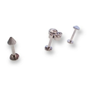 Elbauldejuma - Set De Piercing Conquista Labret Push Pin Acero Quirurgico