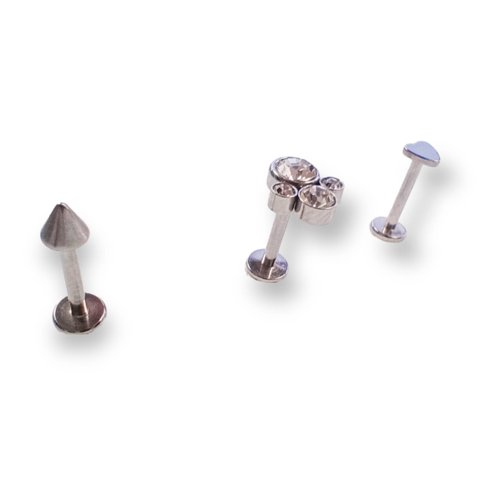 Elbauldejuma - Set De Piercing Conquista Labret Push Pin Acero Quirurgico