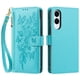 thumbnail image 2 of Funda Billetera Floral en Relieve samsung galaxy S25 edge con Tarjetero y Cremallera Verde, 2 of 6