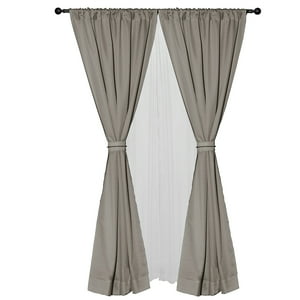 Masel - Set Cortina 8 Pzas Amalia Pasatubo 140X225 Taupe