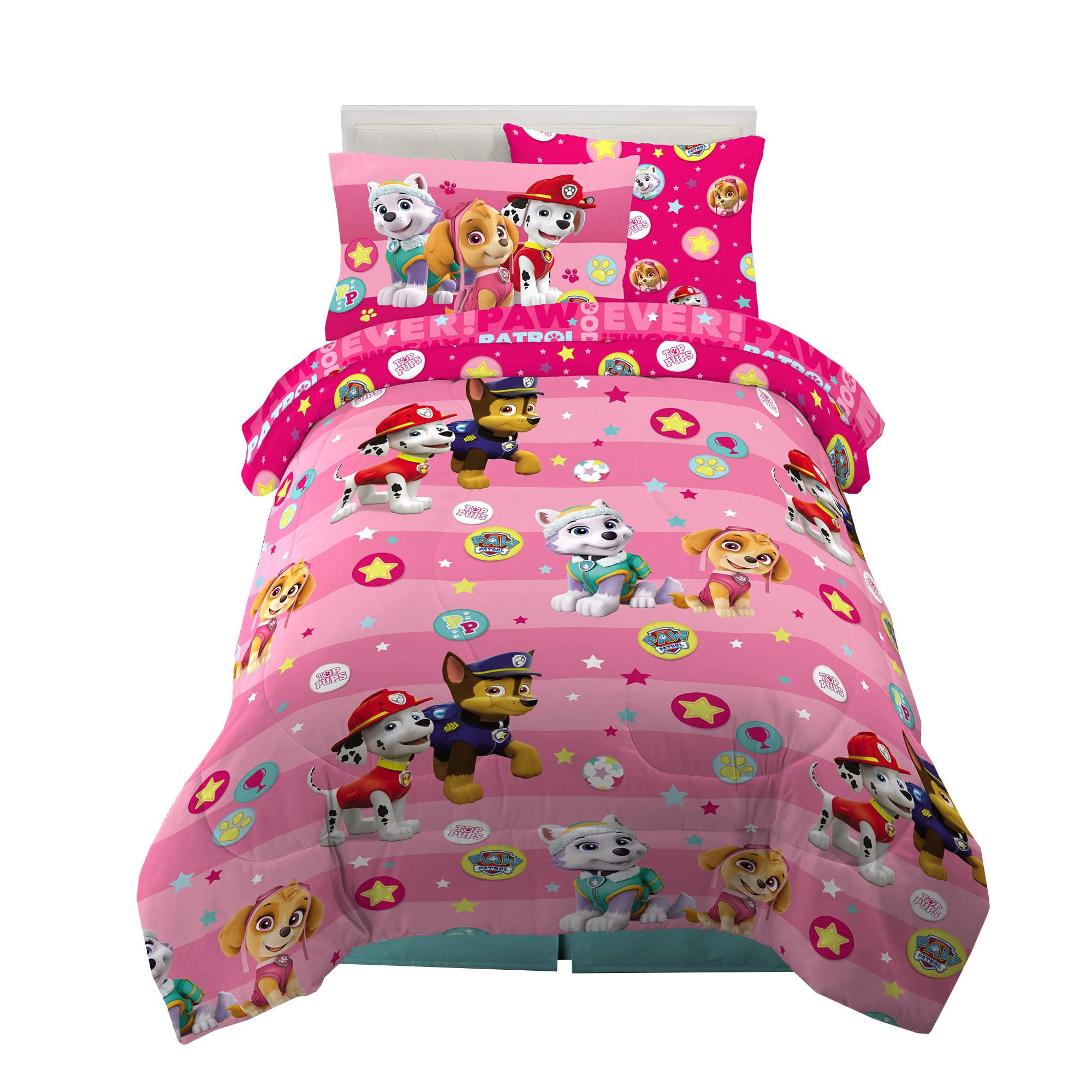 Juego De Cama Franco Paw Patrol Para Niñas, Edredón Para Niñas, Tamaño Doble
