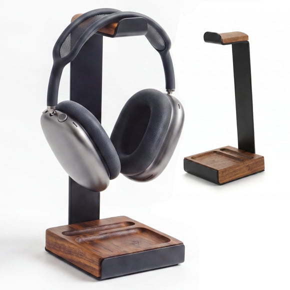 Soporte para auriculares COREMINDED 26,5x11,9x10 cm Madera de Nogal