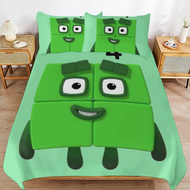 x455 Numberblocks Bed Duvet Cover Microfiber Bedding Sets 3D Printed Lightweight 3 Piece Comforter Sets, 1 Duvet Cover And 2 Pillow Shams for Kids Boys Girls 90"x90" jn455