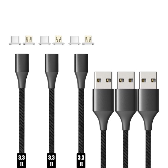 Cable De Carga Magnético N Gen10 De Nailon Trenzado 2 En 1