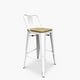 thumbnail image 2 of Taburete Medio 66 Tolix Asiento madera c/ resp Blanco, 2 of 4