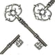 thumbnail image 3 of Llave Skeleton Makhry Mixed 20, extra grande, plata envejecida, 3 of 6
