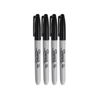 Rotuladores Permanentes Sharpie Fine Point De Tinta Negra (Paquete De 4)