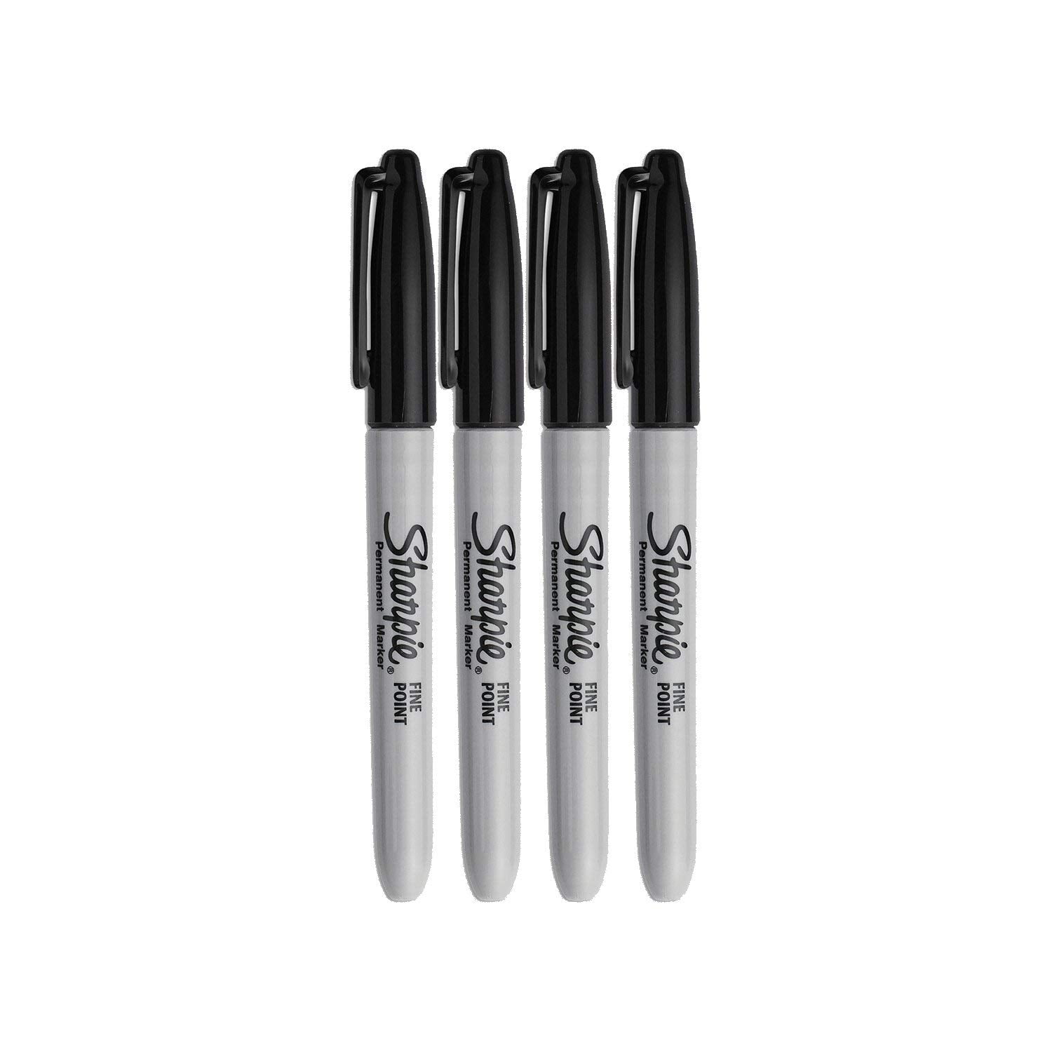 Rotuladores Permanentes Sharpie Fine Point De Tinta Negra (paquete De 4)
