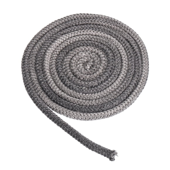 Uxcell 3/8"x 118" Junta de Estufa de Madera, Cuerda de Sellado de Tipo Redondo de Fibra de Vidrio con Grafito Resistente a Altas Temperaturas, Negro