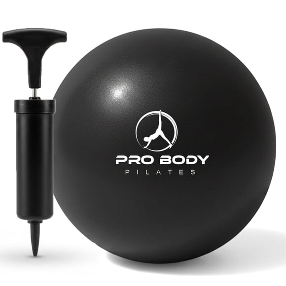 Pelota de ejercicio ProBody Pilates pequeña de 23 cm con bomba, negra