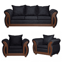 Ruzam Mobel - Juego De Living 3-1-1 Isidora Negro Lino