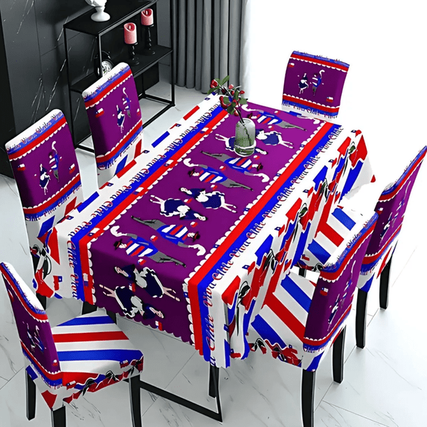 Set Mantel Dieciochero Más 6 Fundas Sillas Fiestas Patrias
