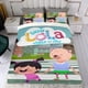 thumbnail image 4 of Pequeña Lola Visita la Ciudad Conjunto de sábanas temático, trío de piezas, cómodo y amigable con la piel, diseño único, regalo de decoración para el hogar para familiares, amigos y fans,173cm *218cm, 4 of 6