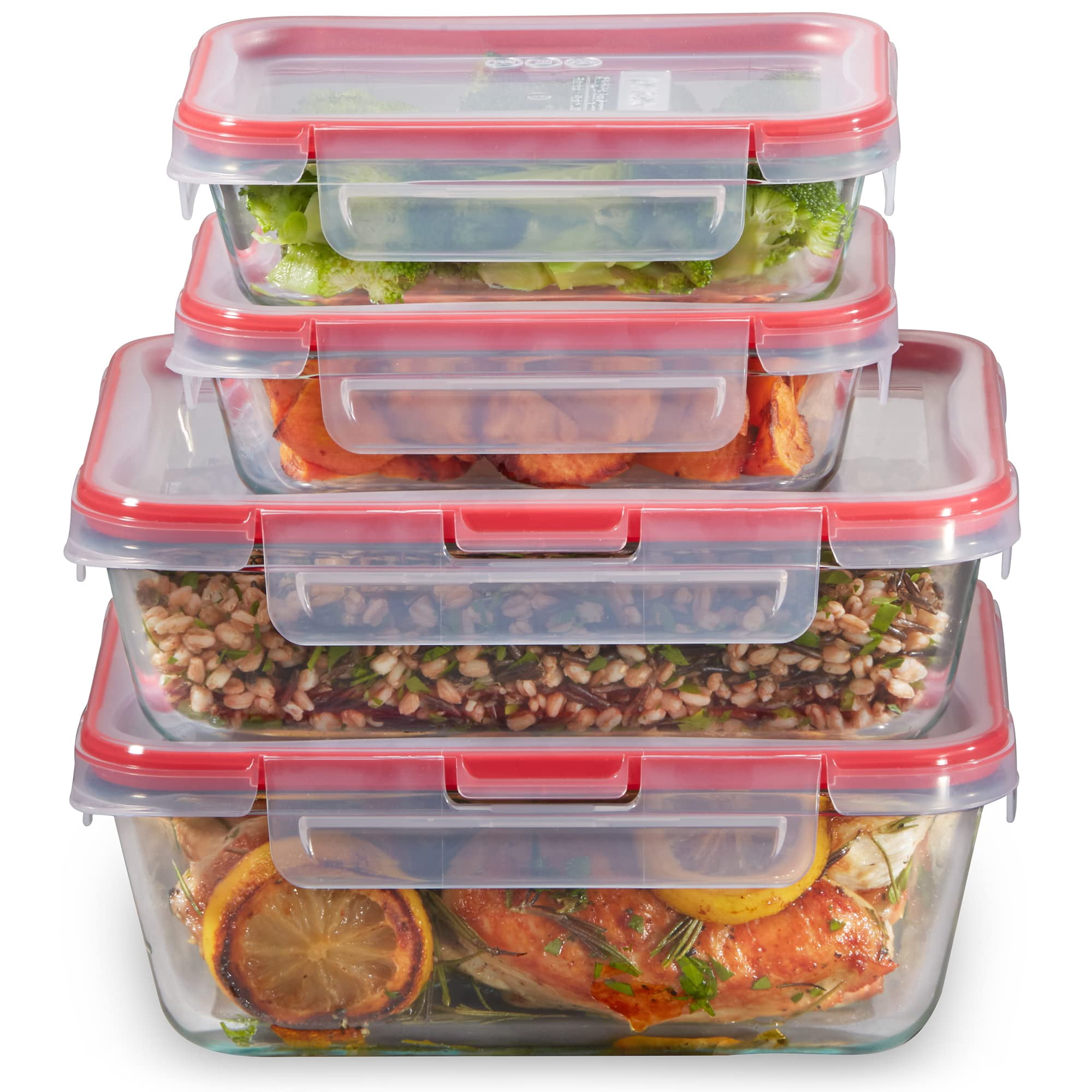 Set De Recipientes De Vidrio Para Almacenamiento De Alimentos Pyrex Freshlock, Paquete De 4
