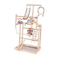 Magideal - Parque De Juegos Para Loros, Gimnasio Para Pájaros, Soporte De Madera Para Perchas, Soporte De Juego Para Periquitos Pequeños, Cotorras, Agapornis Y C