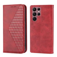 Funda Flip Foxdock Para Samsung Galaxy S22 Ultra , Estilo Billetera Con Diseño Rombo, Correa De Mano Y Soporte, Uso Diario