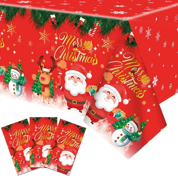 Mantel De Plástico Merry Christmas 137 X 274 Cm 3 Unidades