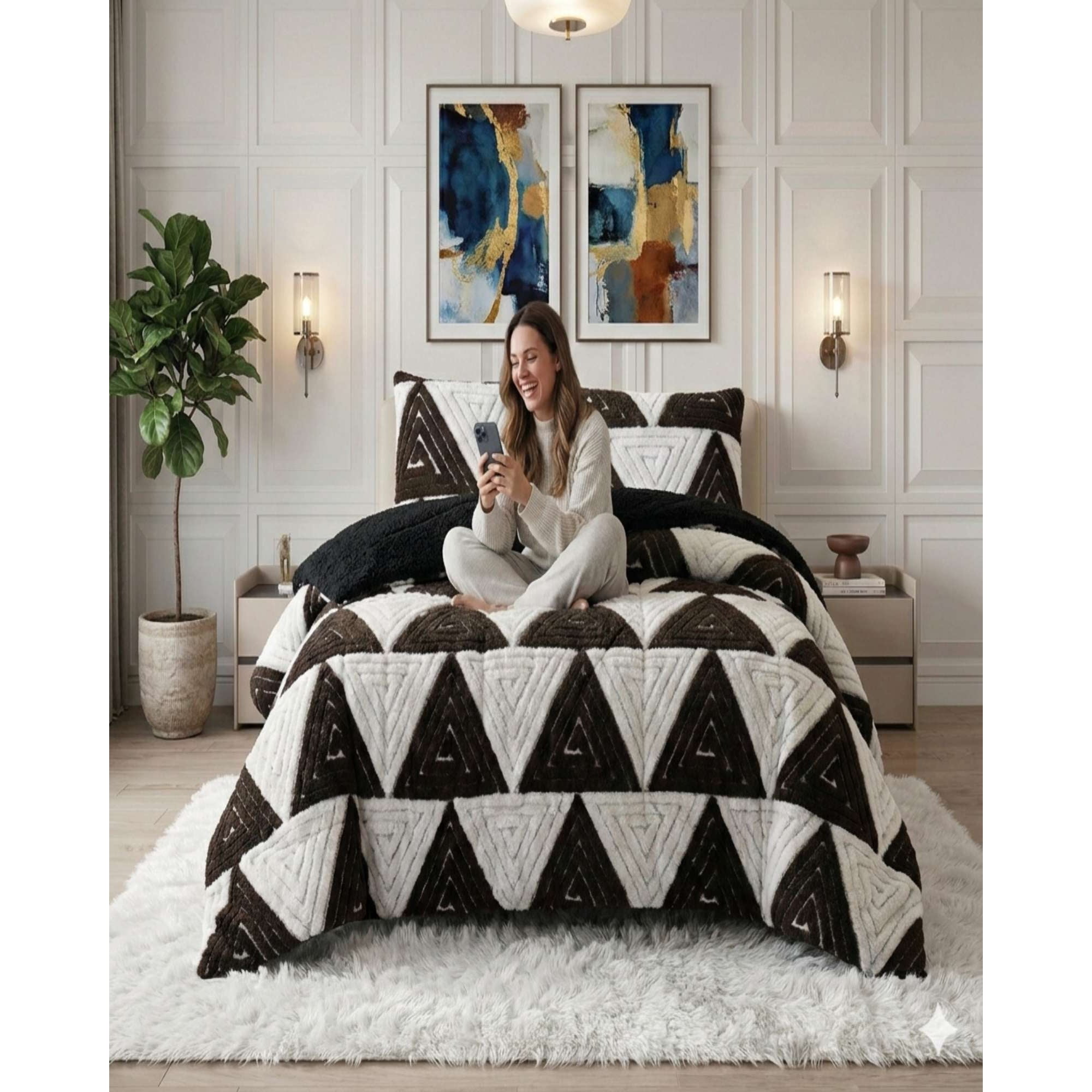 Mylhogar - Cubrecama King Invierno Jacquard Cutting Premium Chiporro Extra Suave