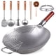 thumbnail image 1 of Wok Teewe, acero al carbono tradicional, martillado a mano, 34 cm, 1 of 7