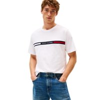 Camiseta Tommy Hilfiger De Algodón Blanco Con Inserto En El Pecho Para Hombre