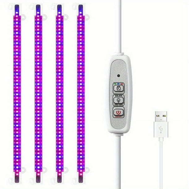1pc LED Grow Light For Indoor Plants, 20W Grow Light Strips With Auto On / Off Timer, 48 LEDs /4 Dimmable Levels, Plant Light Bars For Succulents, Seedlings, Indoor Greenhouse, Plant Shelf