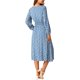 thumbnail image 3 of INSPIRE CHIC Vestidos de Otoño para Mujer de Manga Larga con Cuello en V Floral Bohemio Flowy Midi Vestido L Azul, 3 of 5