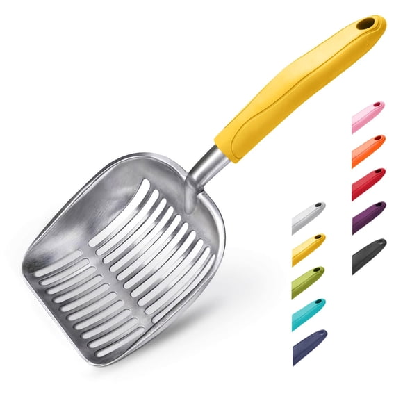 Cuchara para arena para gatos WePet, de aleación de aluminio, con mango largo