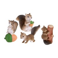 Magideal - Mini Figura De Ardilla Colección Artesanía Pastel Topper Ornamento Figura De Ardilla En Miniatura Para Arreglo De Gabinete De Automóvil Decoración De B