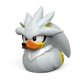 thumbnail image 1 of Figura coleccionable de vinilo con forma de pato de goma TUBBZ, color plateado, 9 cm, 1 of 6