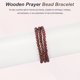 thumbnail image 4 of Uxcell Brazalete de Cuentas de Oración, 6mm de Diámetro 108 Cuentas de Madera Natural Mala Brazaletes Enlace Muñeca con Bolsa para Hombres Mujeres Pulsera Elástica Artesanal, Color Violeta, 4 of 6