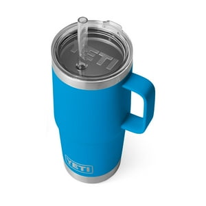 Vaso Yeti Rambler De 750 Ml Con Asa Y Tapa Con Pajita, Color Azul