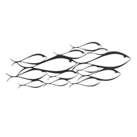Magideal - Escultura De Pared De Peces De Metal, Decoración De Arte, Adorno Moderno Para Sala De Estar, Piscina Al Aire Libre, Dormitorio Interior , 43Cmx15Cm