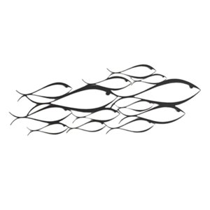 Magideal - Escultura De Pared De Peces De Metal, Decoración De Arte, Adorno Moderno Para Sala De Estar, Piscina Al Aire Libre, Dormitorio Interior , 43Cmx15Cm