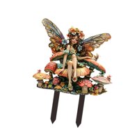 Ioensy - Estaca De Jardín Plana Acrílica 2D Con Diseño De Elfo Y Hada, Letreros Creativos Para Césped