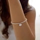 thumbnail image 3 of Pulsera Ursteel Initial con perla bañada en plata de 15 cm ajustable, 3 of 7