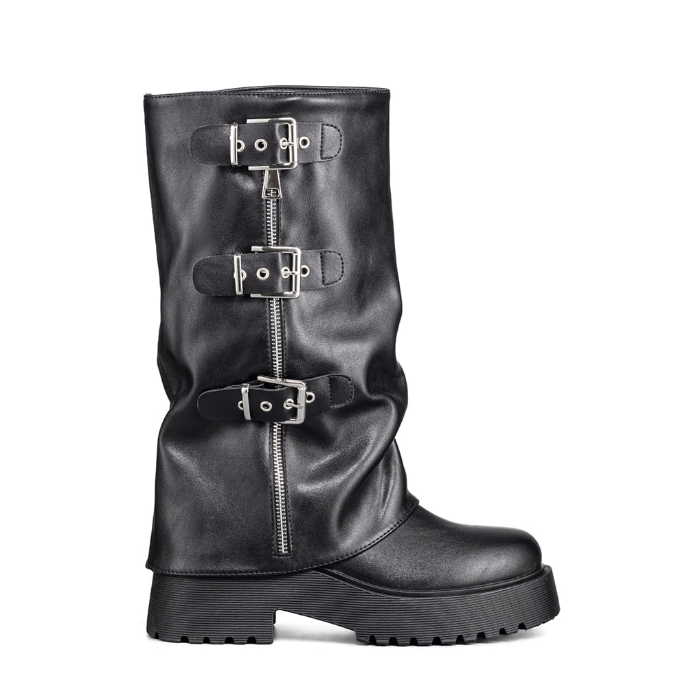 Botas Largas Casual Negro De Moda Mujer Weide Rq80