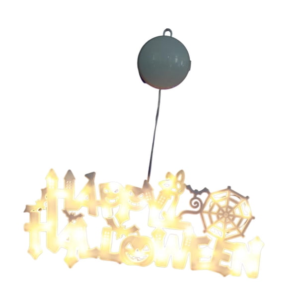 Letrero De Neón De Feliz Halloween Para Fiesta, Arte Para Puerta, Decoración De Pared Creativa Para Interiores, Letrero LED Blanco