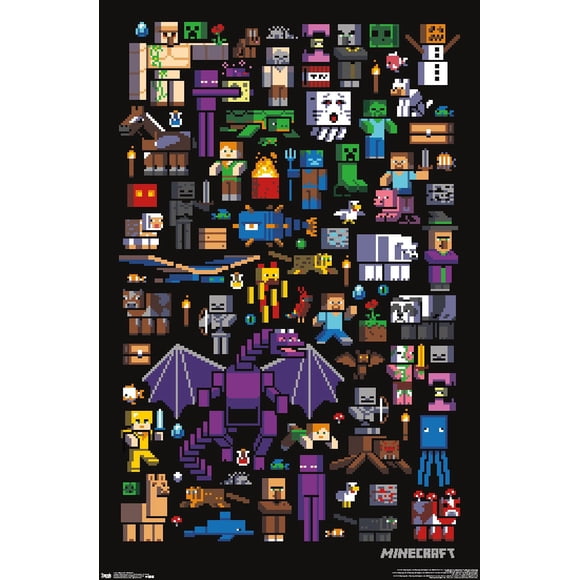 Póster de pared Trends International Minecraft Mobbery, 22 x 34 cm