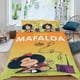 thumbnail image 2 of Mafalda Conjunto de sábanas temático, trío de piezas, cómodo y amigable con la piel, diseño único, regalo de decoración para el hogar para familiares, amigos y fans,135cm *200cm, 2 of 6